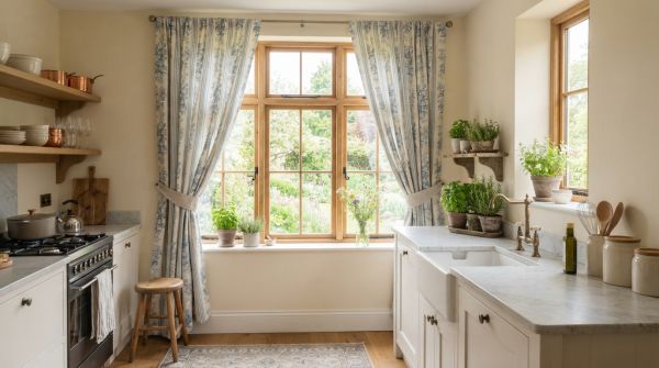 Discover the best curtain designs and fabrics for kitchens: master sunlight management and regulate room temperature!